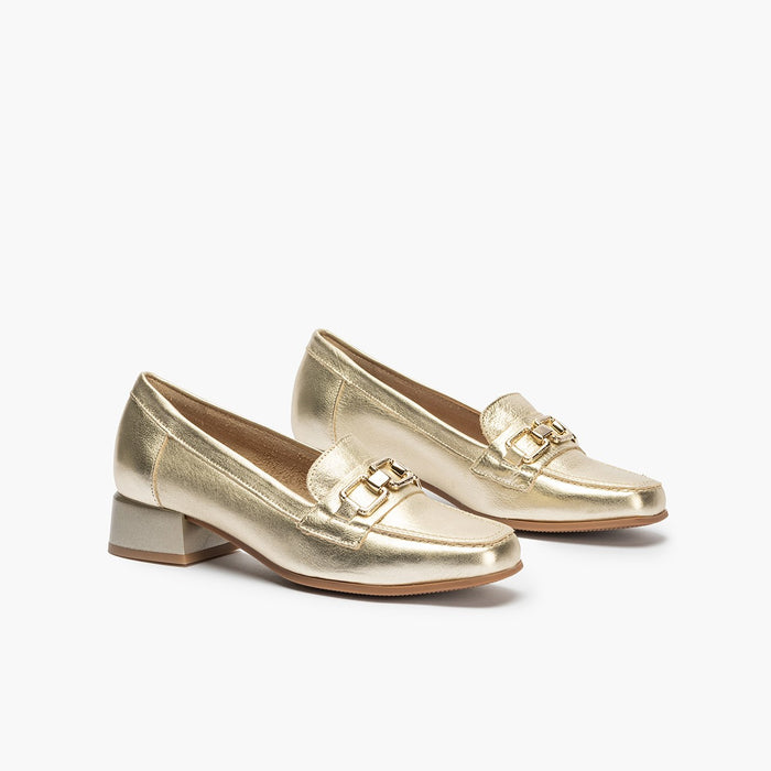 pitillos Zapatos de salón de mujer con adorno cadena metálica DORADO Liquidación