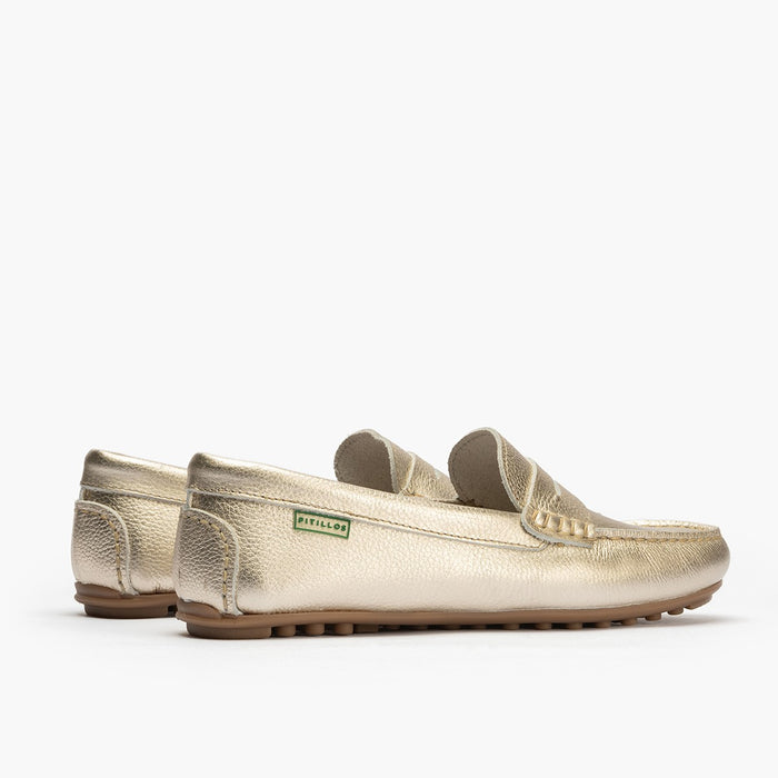 pitillos Mocasines de mujer en ante con antifaz y suela de goma DORADO COMPRAR AHORA