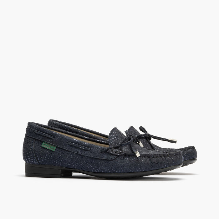 pitillos Mocasines de mujer con adorno de lazo y tacón AZUL Oferta especial de fábrica