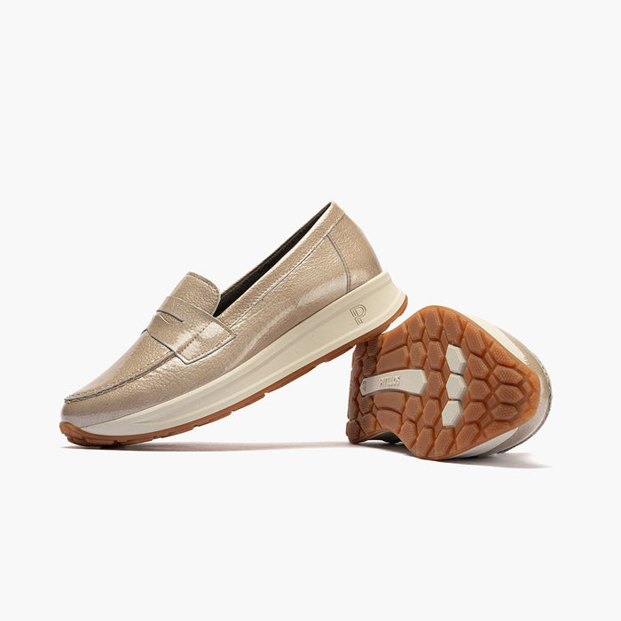 pitillos Mocasín Charol para mujer color piedra Descuentos del mes