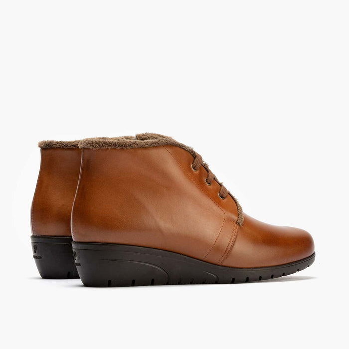 pitillos Botín con Pelo para mujer color cuero Última moda