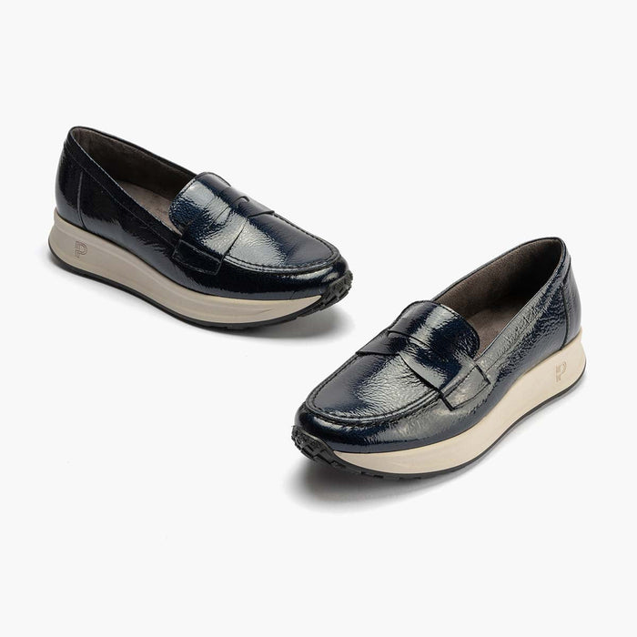 pitillos Mocasín Charol de mujer color marino Outlet online