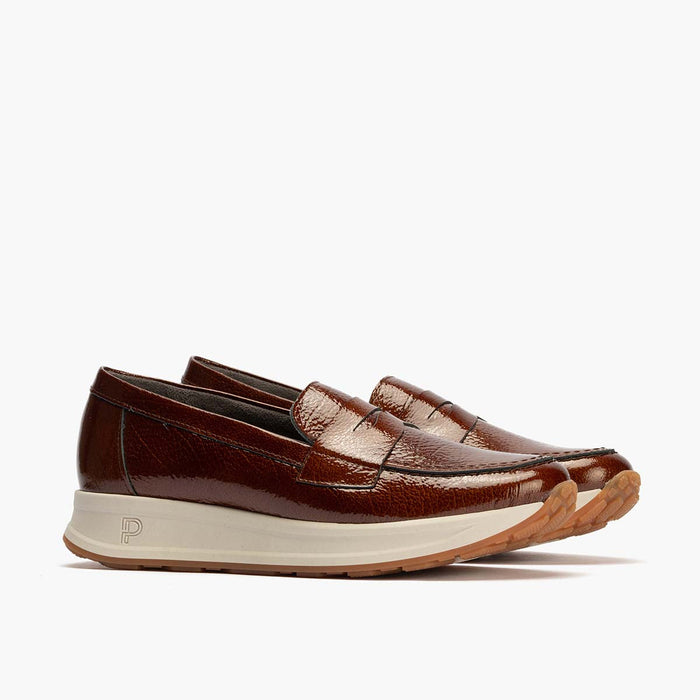 pitillos Mocasín Charol para mujer color cuero