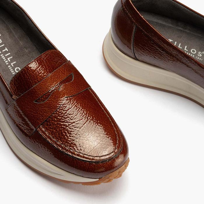 pitillos Mocasín Charol para mujer color cuero Rebajas