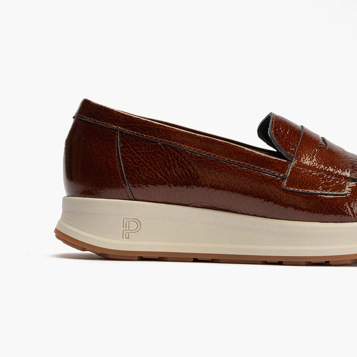 pitillos Mocasín Charol para mujer color cuero Rebajas