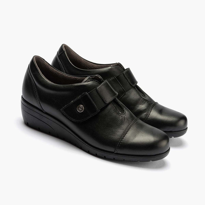 pitillos Zapato Inglés con Correa mujer color negro Venta caliente