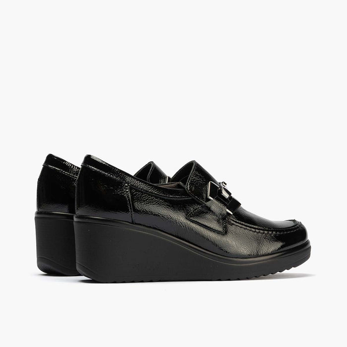 pitillos Zapato Abotinado en Charol de mujer color negro Rebajas de fábrica