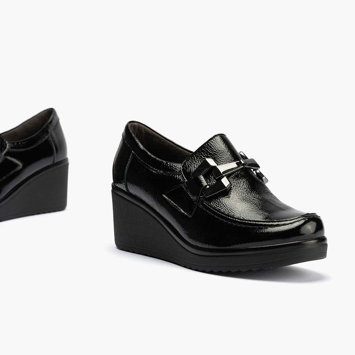pitillos Zapato Abotinado en Charol de mujer color negro Rebajas de fábrica