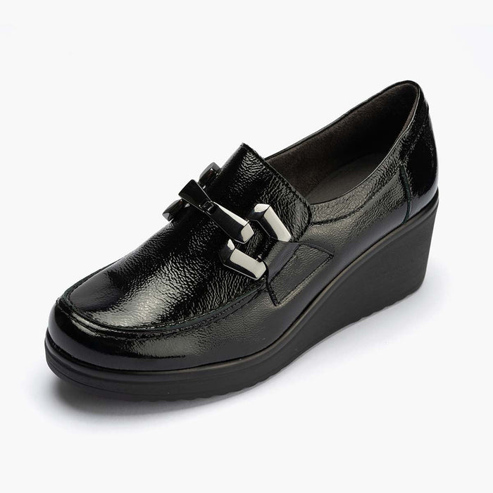 pitillos Zapato Abotinado en Charol de mujer color negro Rebajas de fábrica