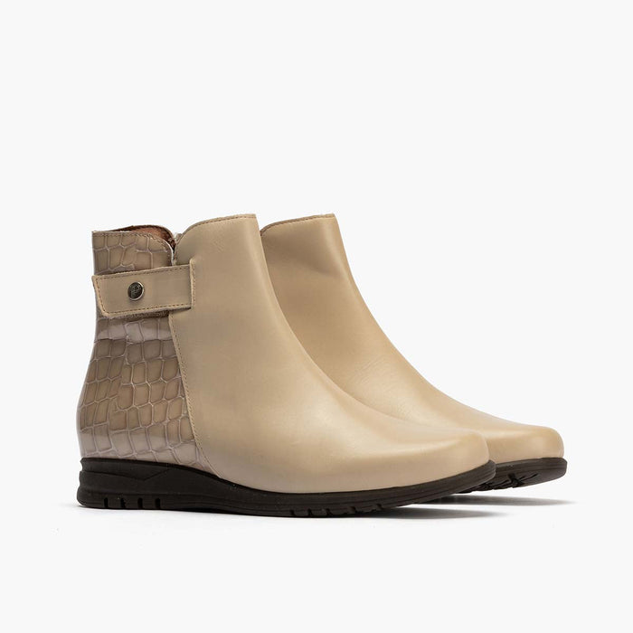 pitillos Botín Combinado para mujer color piedra