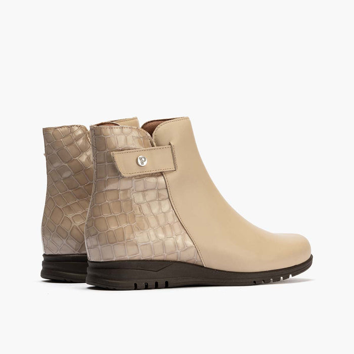pitillos Botín Combinado para mujer color piedra Ventas relámpago