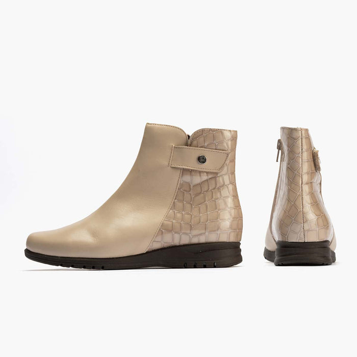 pitillos Botín Combinado para mujer color piedra Ventas relámpago