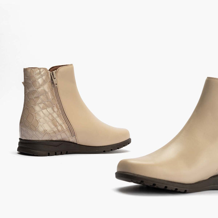 pitillos Botín Combinado para mujer color piedra Ventas relámpago