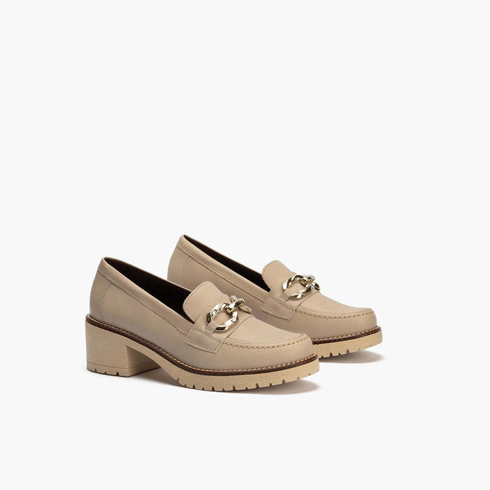 pitillos Mocasín en Napa para mujer color piedra