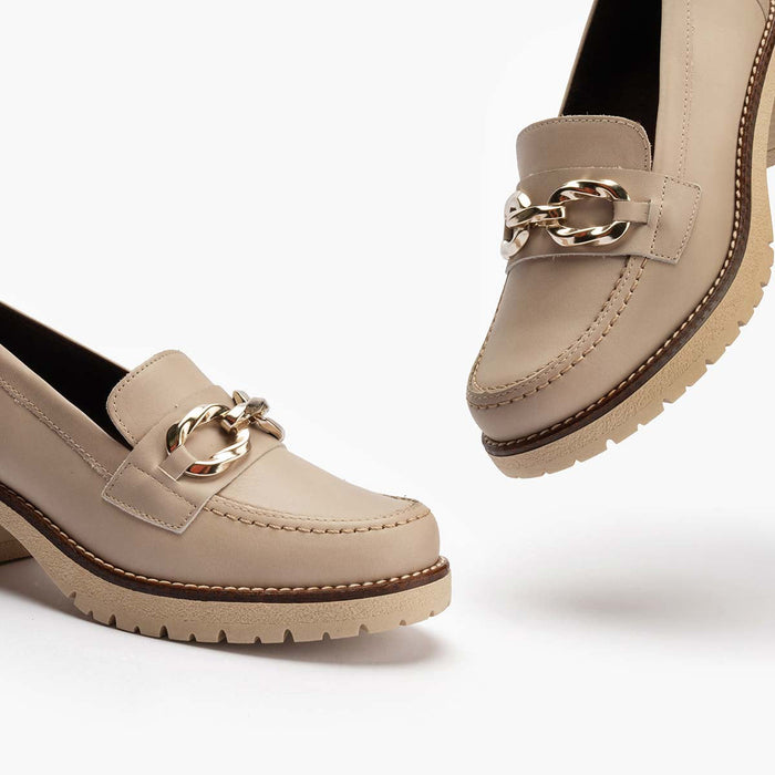 pitillos Mocasín en Napa para mujer color piedra Envío gratis