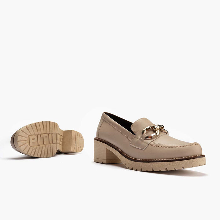 pitillos Mocasín en Napa para mujer color piedra Envío gratis