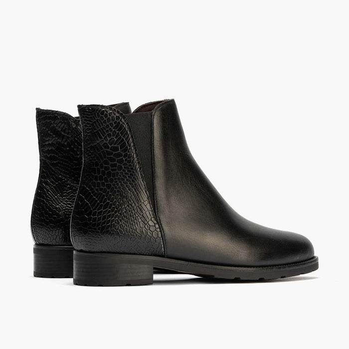 pitillos Botín Chelsea Combinado de mujer color negro Precio de fábrica