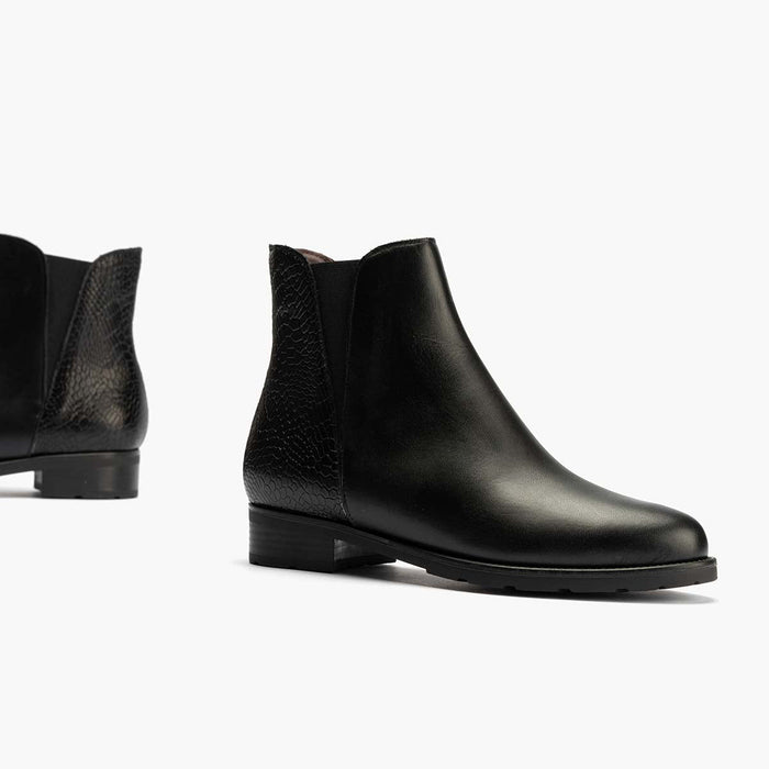 pitillos Botín Chelsea Combinado de mujer color negro Precio de fábrica