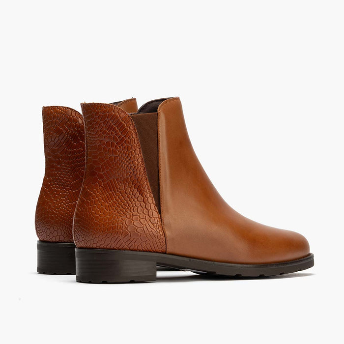 pitillos Botín Chelsea Combinado para mujer color cuero Promoción por tiempo limitado