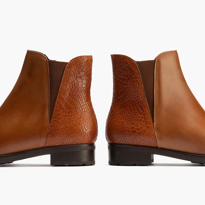 pitillos Botín Chelsea Combinado para mujer color cuero Promoción por tiempo limitado