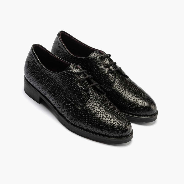 pitillos Blucher en Lagarto mujer color negro Solo hoy
