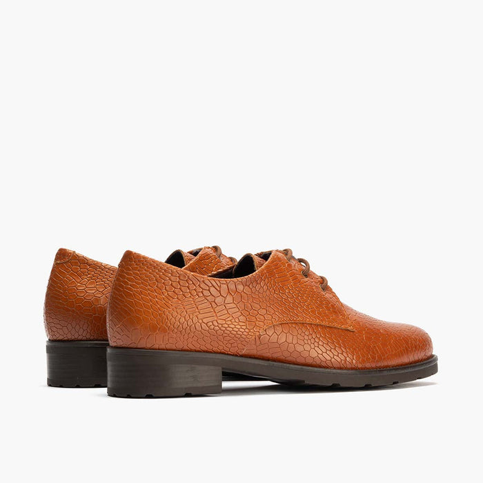 pitillos Blucher en Lagarto mujer color cuero Oferta especial de fábrica