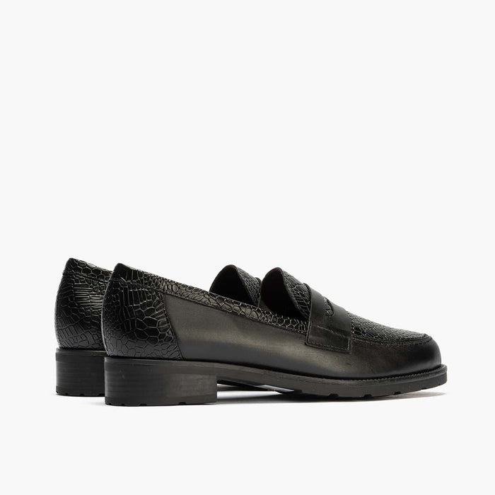 pitillos Mocasín Combinado para mujer color negro Superdescuento