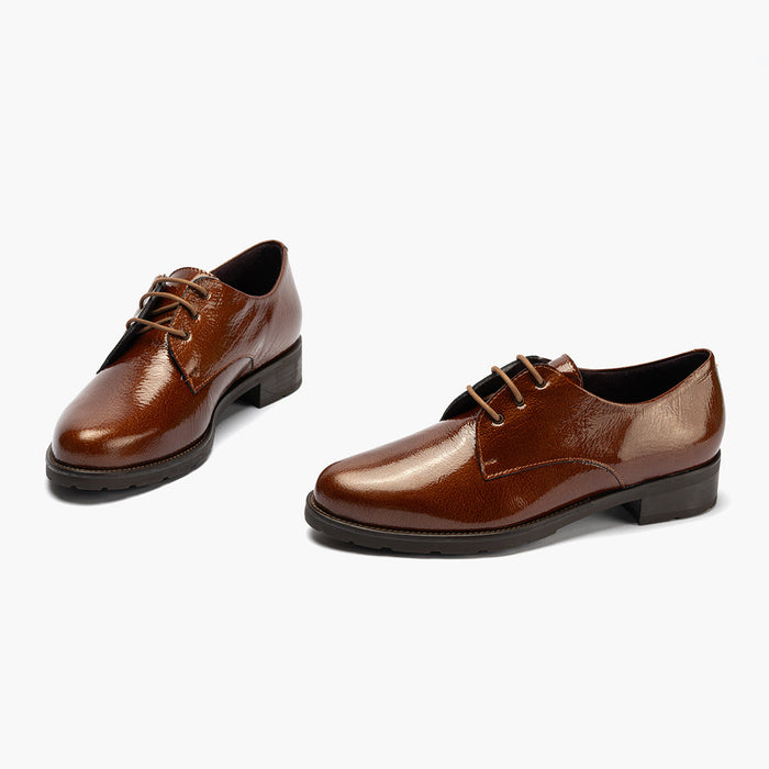 pitillos Blucher en Charol para mujer color cuero Tienda de fábrica