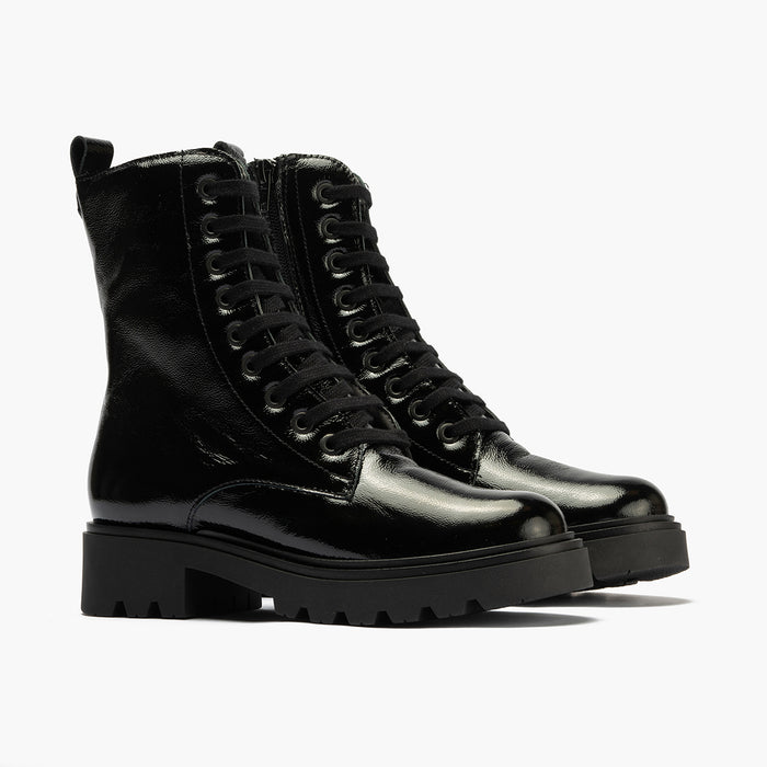 pitillos Bota Militar en Charol mujer color negro En oferta