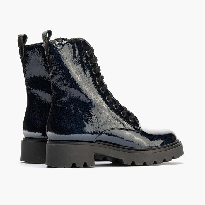 pitillos Bota Militar en Charol para mujer color marino Libre de impuestos