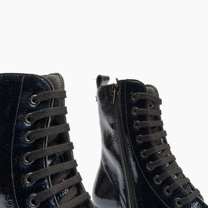 pitillos Bota Militar en Charol para mujer color marino Libre de impuestos