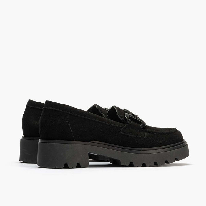 pitillos Mocasín en Ante mujer color negro En línea