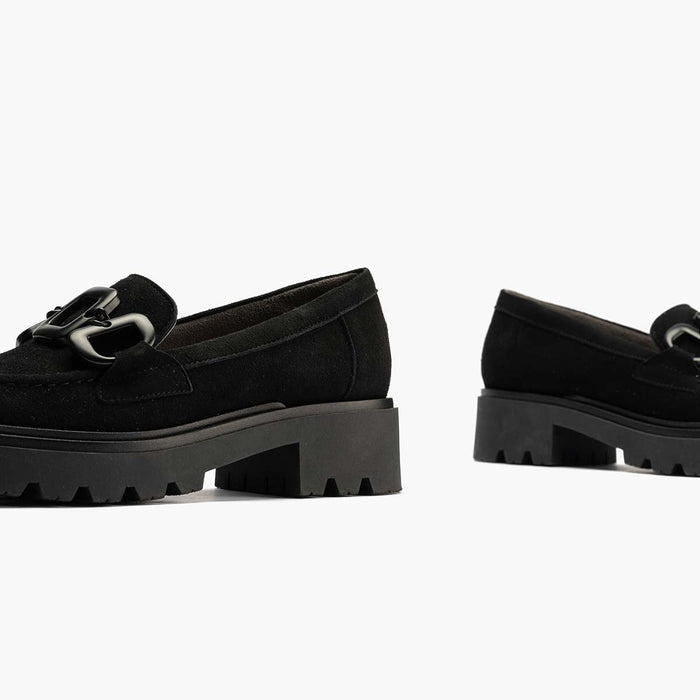 pitillos Mocasín en Ante mujer color negro En línea