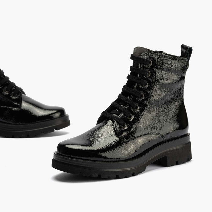 pitillos Bota Militar en Charol mujer color negro Outlet