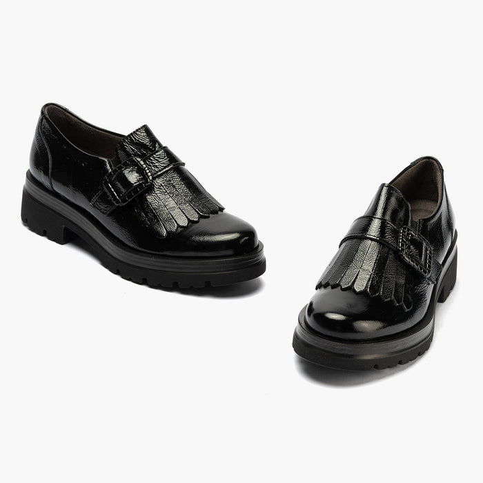 pitillos Zapato Abotinado en Charol de mujer color negro Rebajas