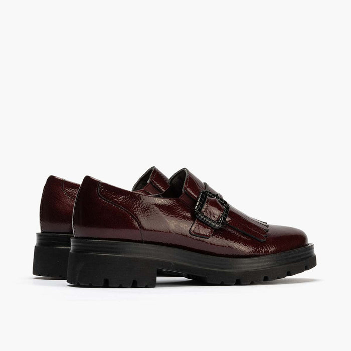 pitillos Zapato Abotinado en Charol mujer color burdeos Ofertas