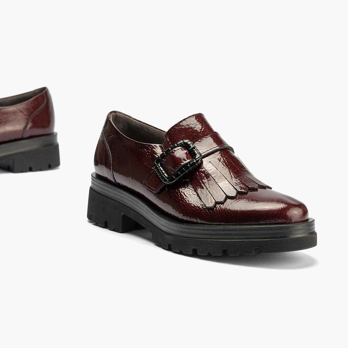 pitillos Zapato Abotinado en Charol mujer color burdeos Ofertas
