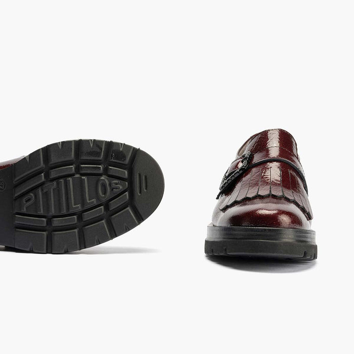 pitillos Zapato Abotinado en Charol mujer color burdeos Ofertas