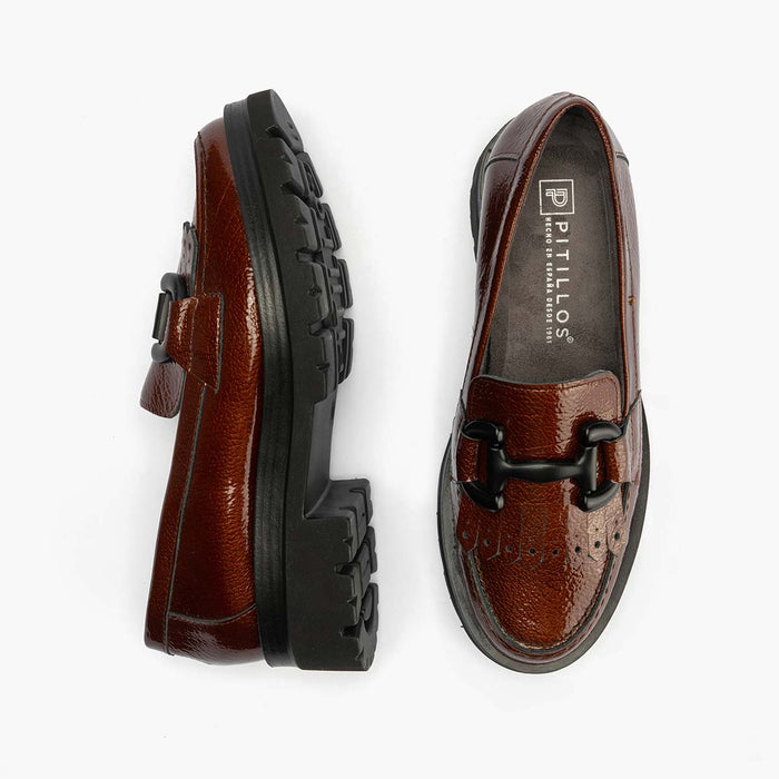 pitillos Mocasín en Charol para mujer color cuero Gran oferta