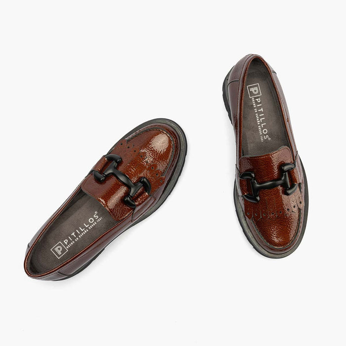 pitillos Mocasín en Charol para mujer color cuero Gran oferta