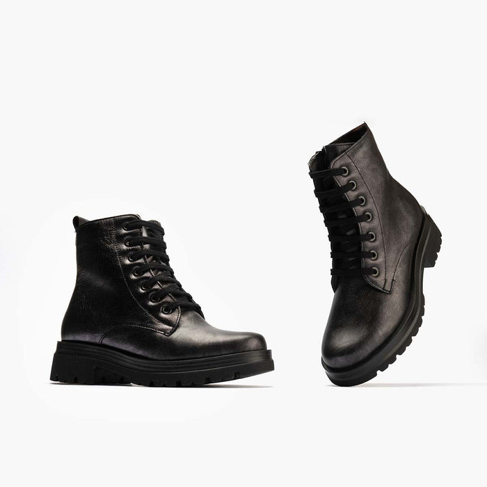 pitillos Bota Militar en Laminado de mujer color antracita Rebajas baratas