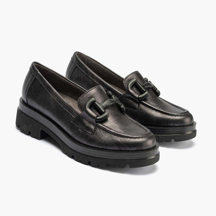 pitillos Mocasín en Laminado mujer color antracita Los más vendidos