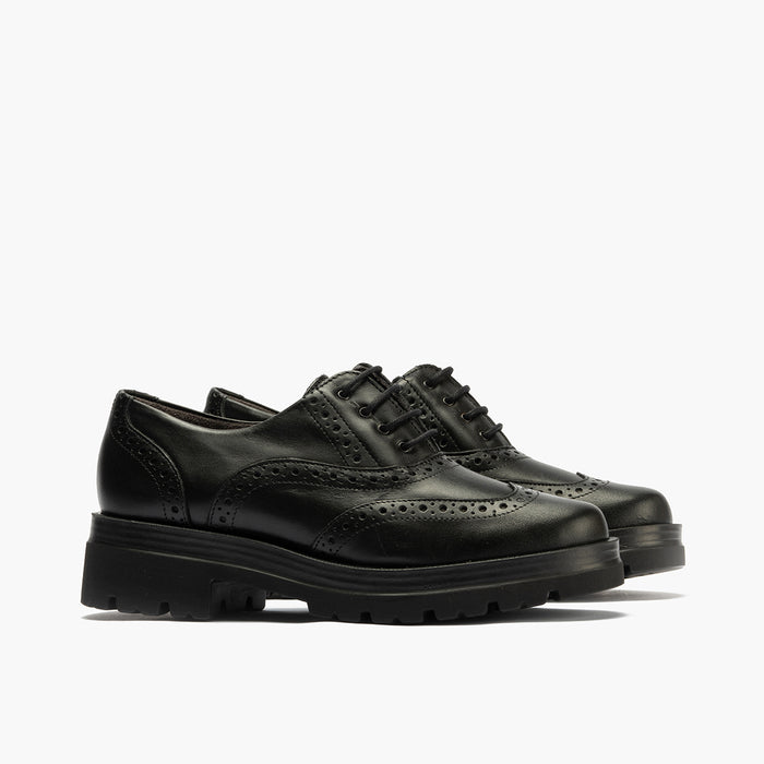 pitillos Zapato Inglés en Napa de mujer color negro Descuento