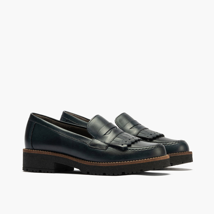 pitillos Mocasín Flecos para mujer color marino Envío gratis