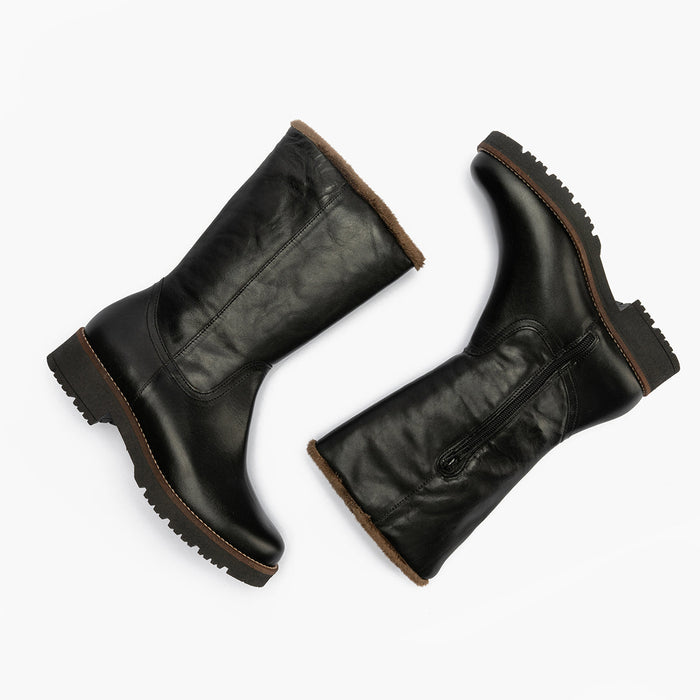 pitillos Bota Media con Pelo de mujer color negro Oferta especial