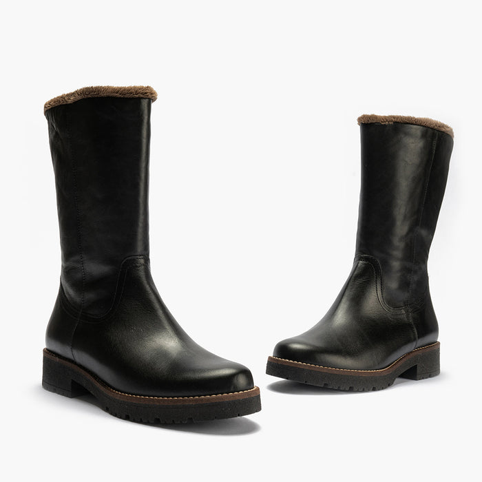 pitillos Bota Media con Pelo de mujer color negro Oferta especial