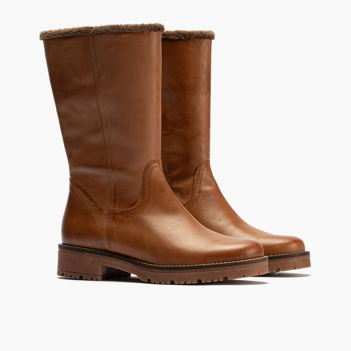 pitillos Bota Media con Pelo mujer color cuero Envío gratis