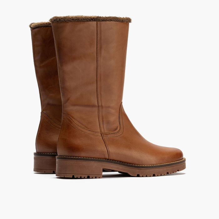 pitillos Bota Media con Pelo mujer color cuero Envío gratis