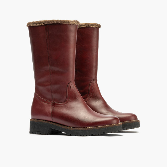 pitillos Bota Media con Pelo para mujer color burdeos Últimos 3 días