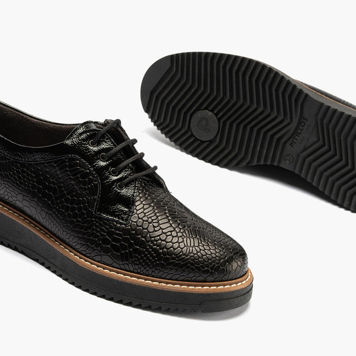 pitillos Blucher Combinado de mujer color negro Solo queda un día